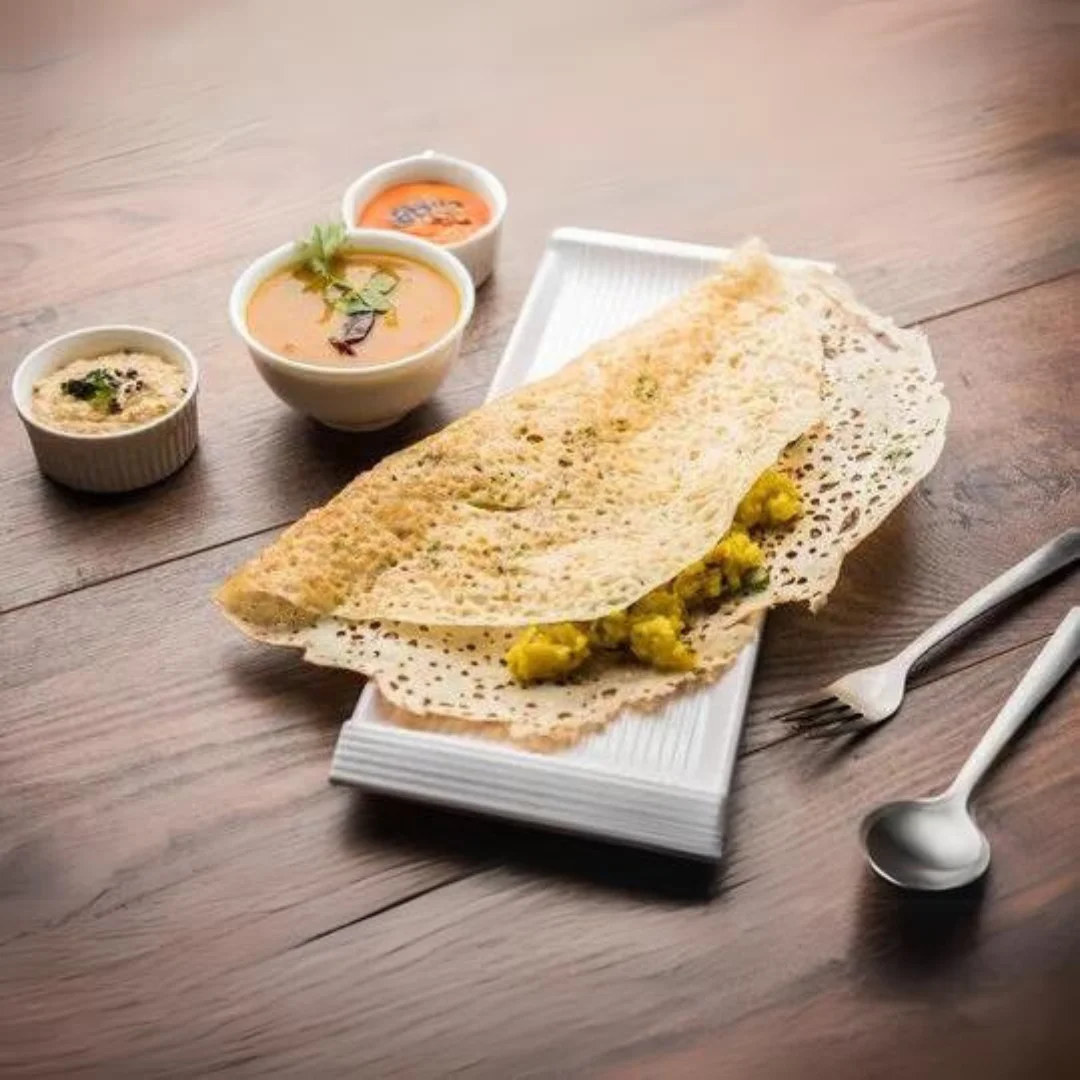 Onion Ravva Masala Dosa
